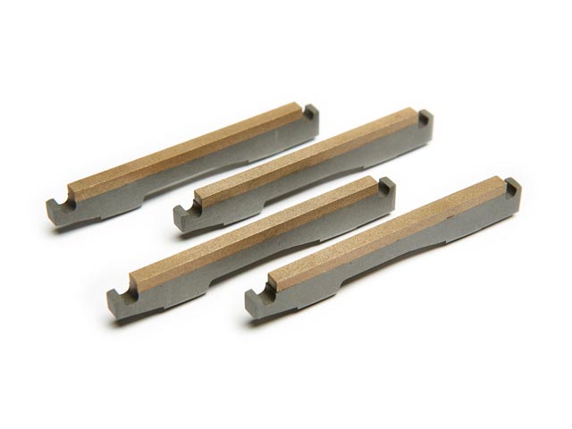 Pierres de rodage pour têtes de rodage à plusieurs pierres (ici pierres de rodage diamantées pour tête de rodage à 4 pierres pour Ø 26,5mm, grosseur du grain et concentration D76C50)